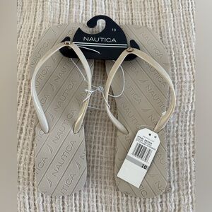 Nautica Light Taupe/Tan Flip Flops with vinyl Straps